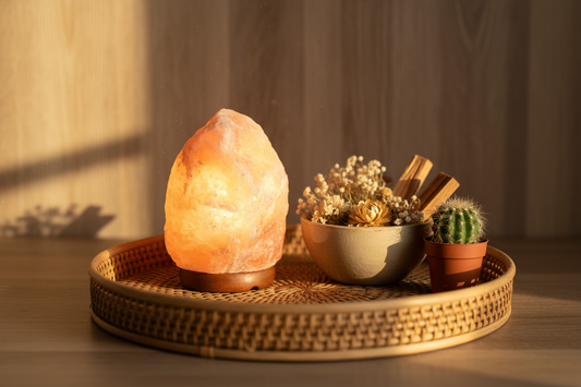Salt Lamp - Rattan & Palo Santo
