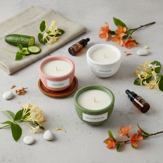 Vela Soja Natural - Mockup Flat Lay