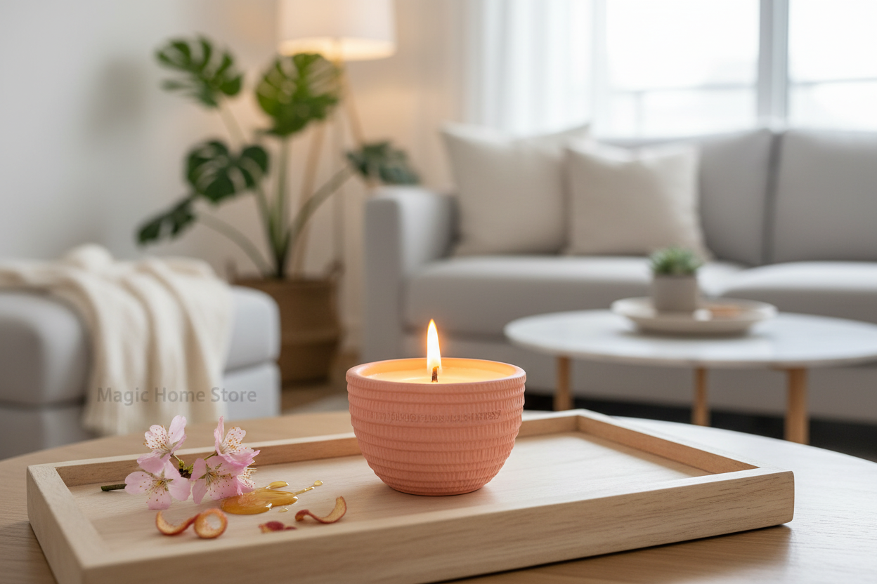 Vela Soja Natural - Mockup Lifestyle